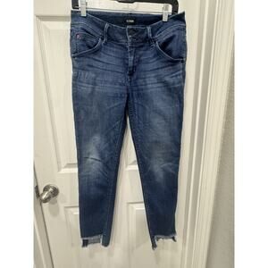 Hudson Jeans Women's Blue Denim Ankle Fray Hem Distressed‎ Wash Casual